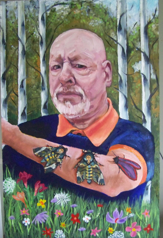 Self-Portrait of Artist with Moths